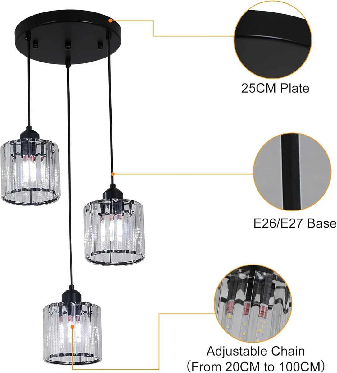 Modern Crystal Ceiling Light Chandelier Flush - Image 3