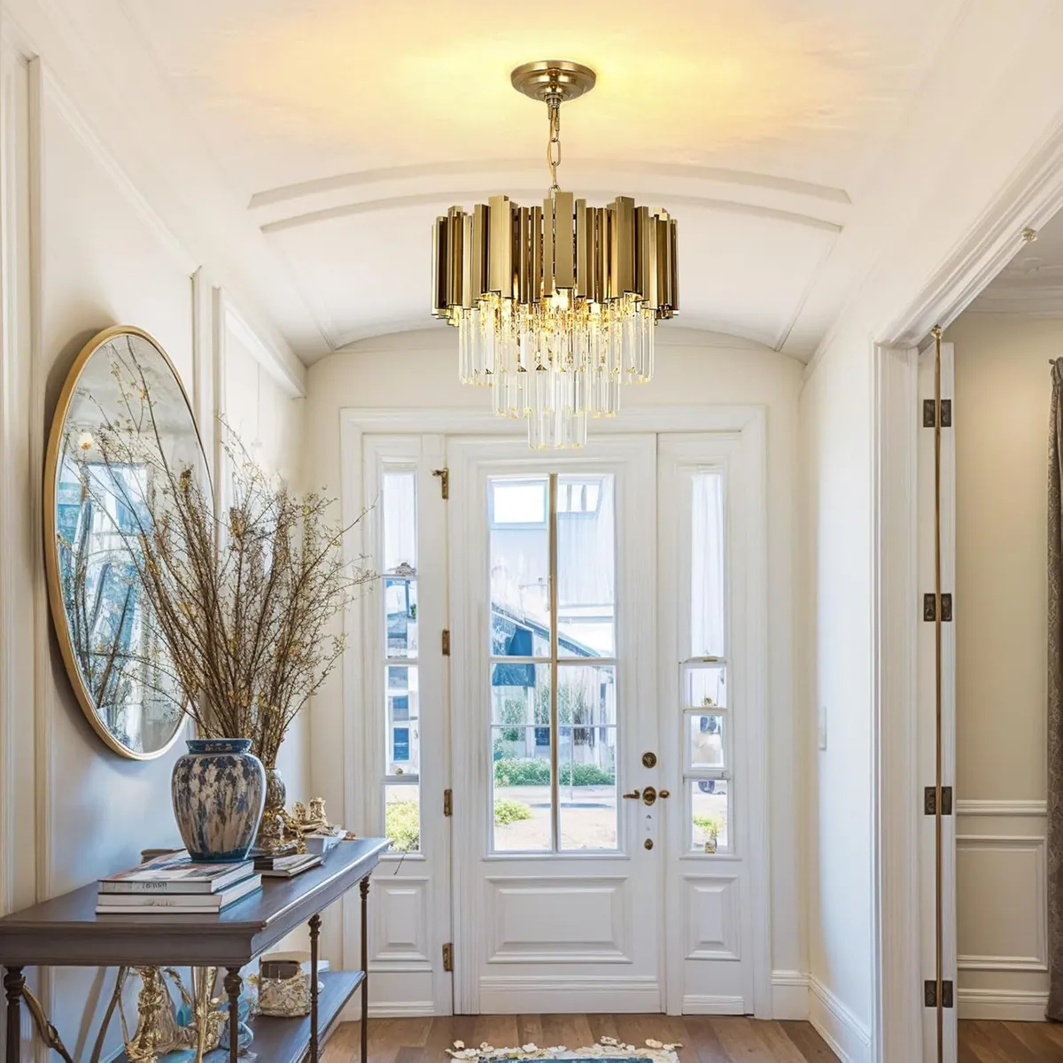 Modern Crystal Chandelier Gold Pendant Light - Image 2