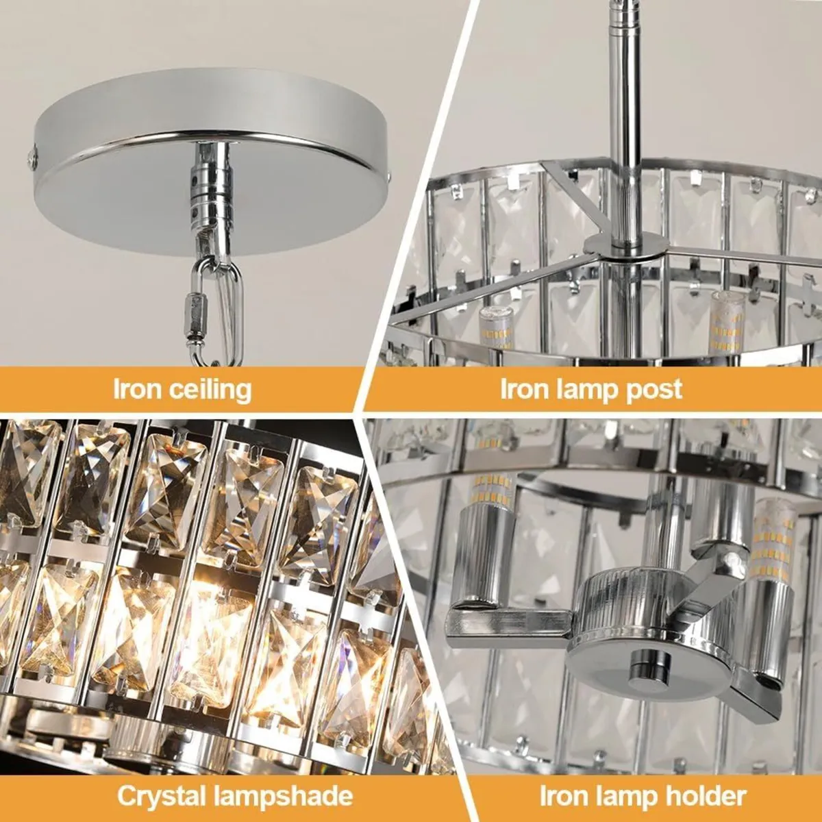 Modern Crystal Chandelier Ceiling Lights Pendant - Image 4