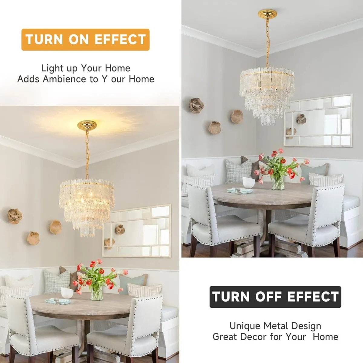 Modern Crystal Chandelier Round Glass Raindrop - Image 3