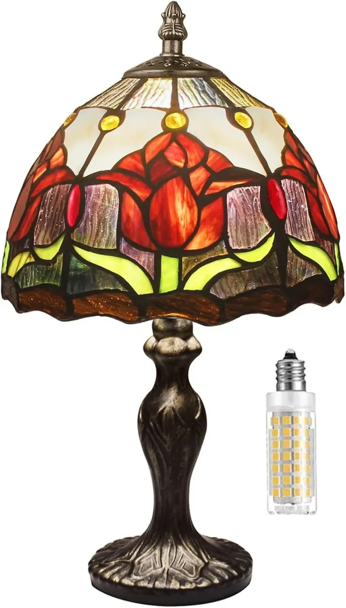 Stained Table Lamp Glass Light Handmade Desk - Image 1