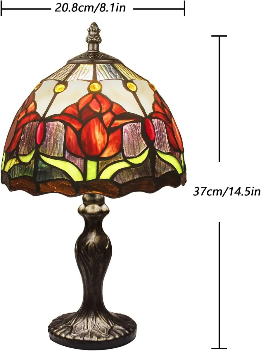 Stained Table Lamp Glass Light Handmade Desk - Image 2