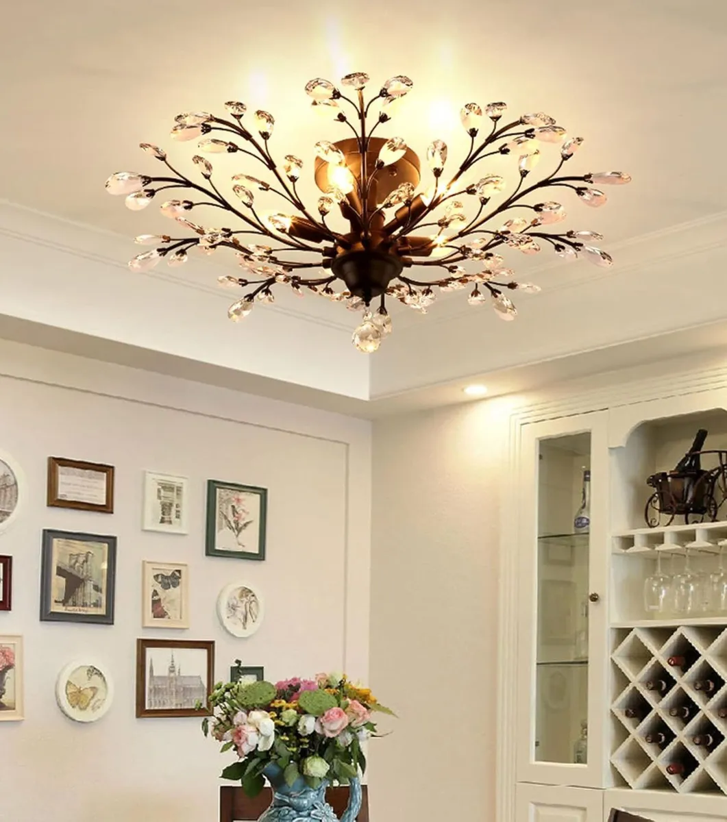 Vintage K9 Clear Crystal Chandeliers Ceiling - Image 3
