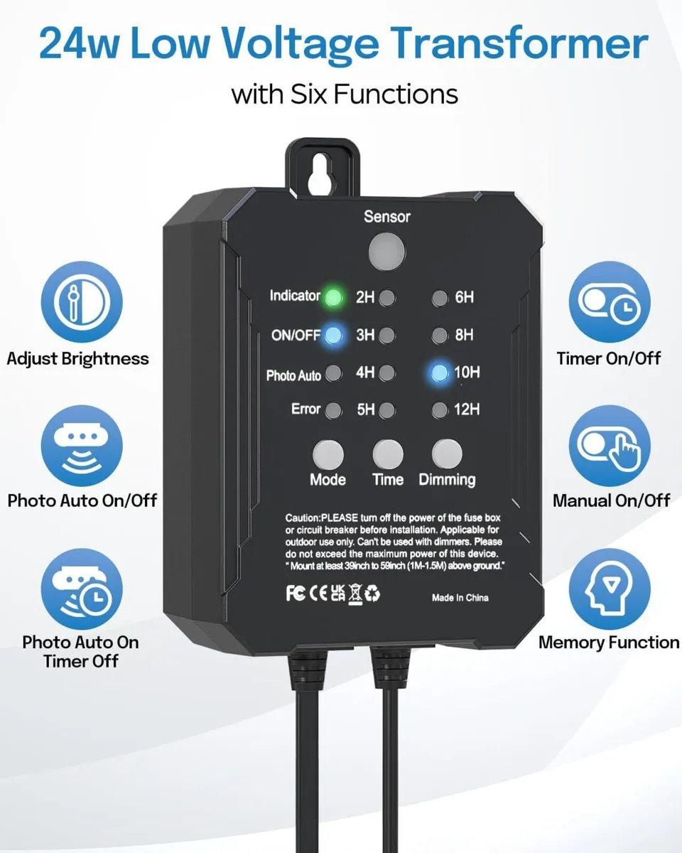 8PCS Low Voltage Garden Lights with Transformer - Image 3