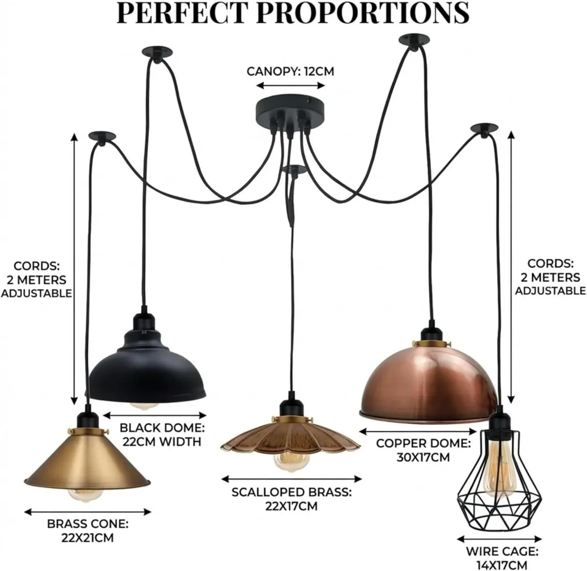 Industrial 5 Heads DIY Spider Pendant Ceiling - Image 3