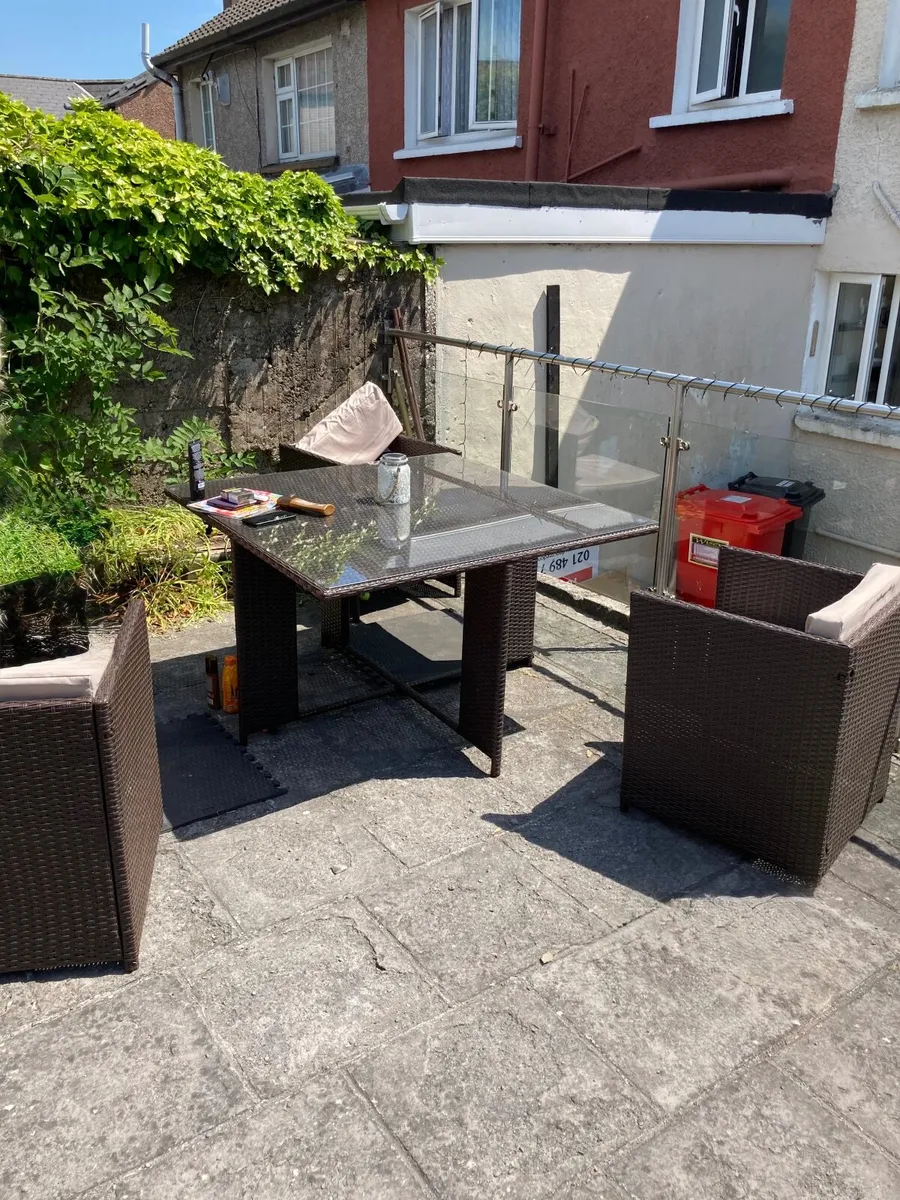 Rattan Outdoor Cube Dining Set - Image 1