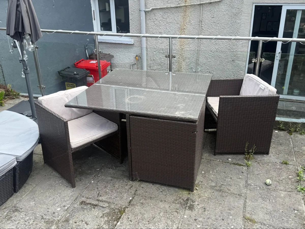 Rattan Outdoor Cube Dining Set - Image 2