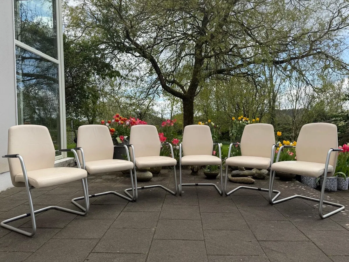 6 Leather Office/Boardroom/Dining Chairs - Image 1