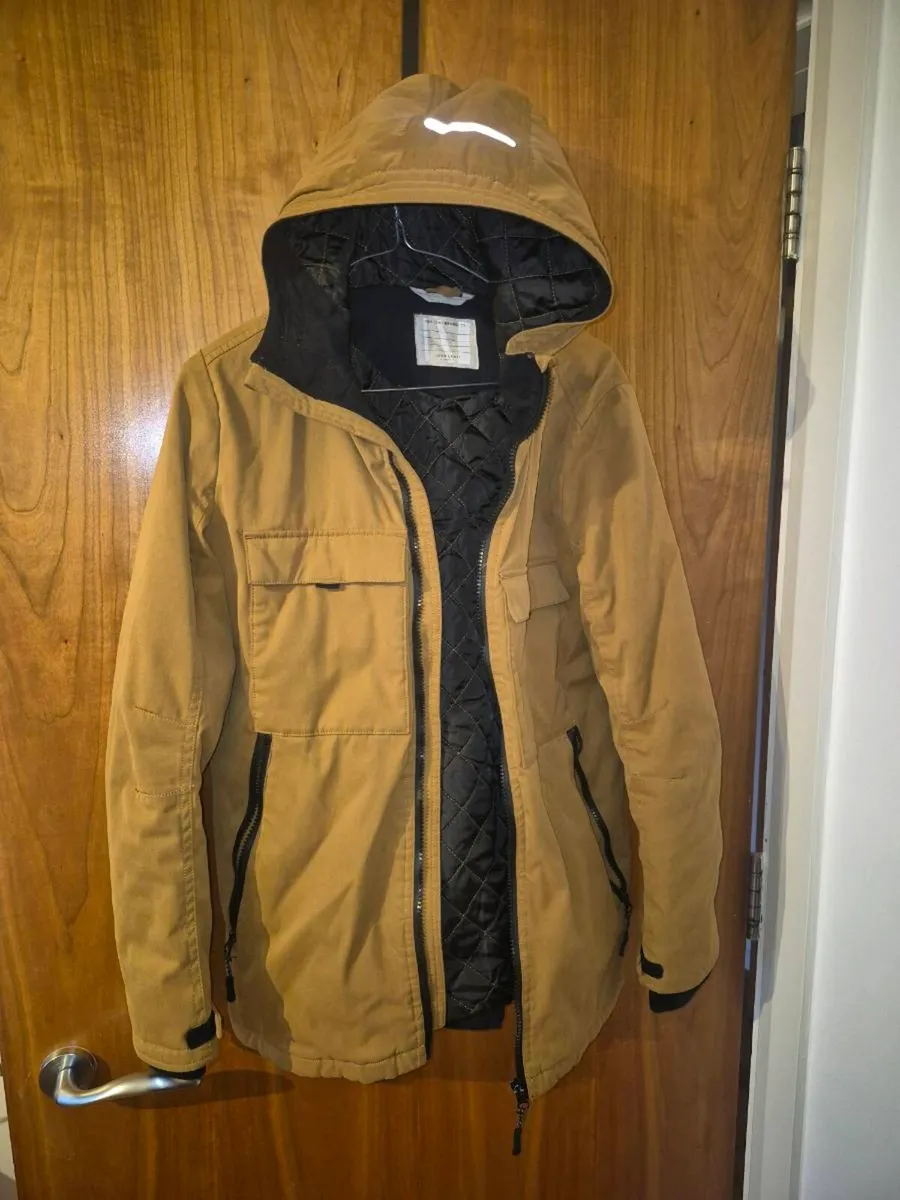 John Lewis Parka Jacket – Camel/Tan – Quilted Lini - Image 1