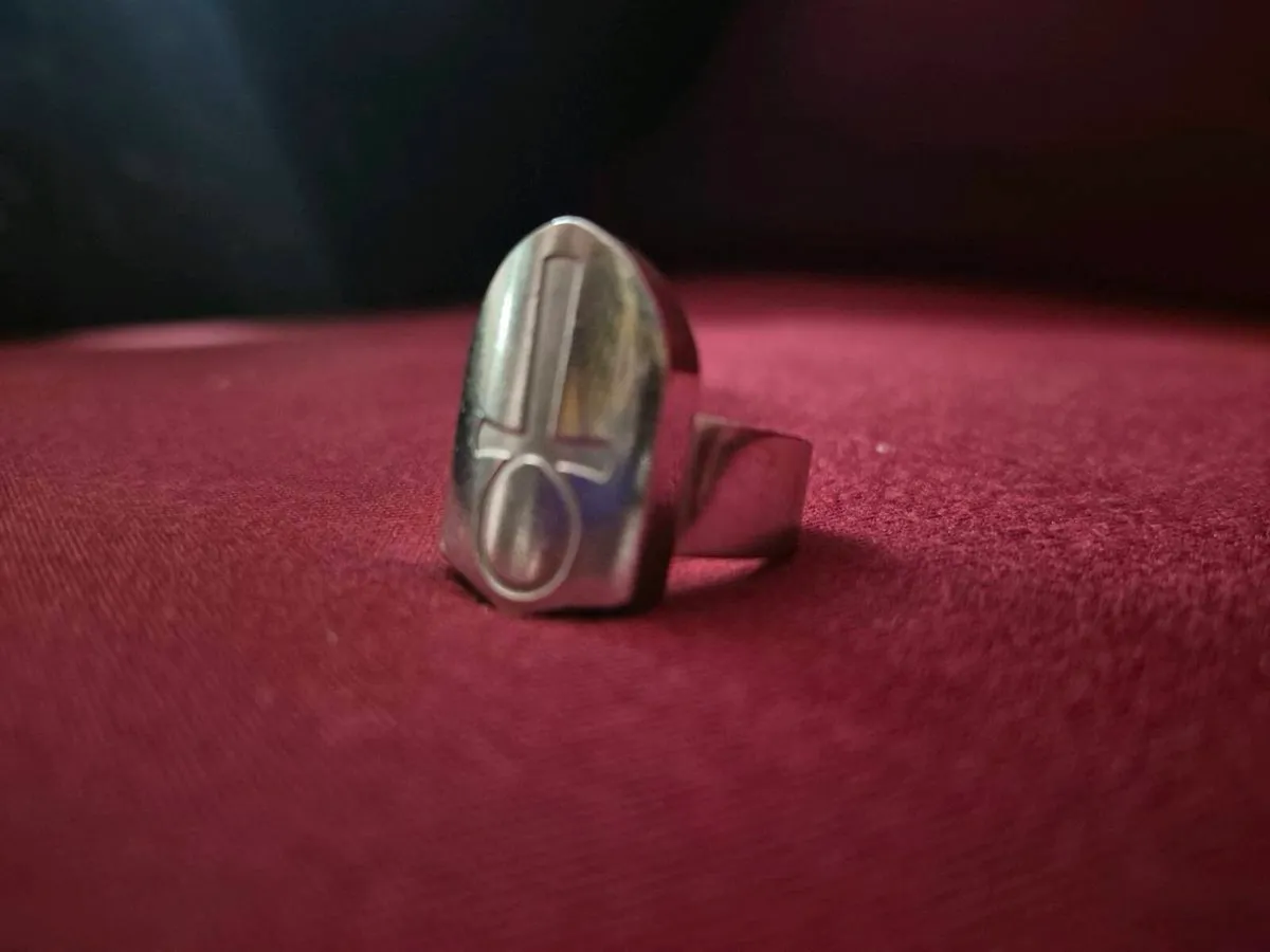 Chronotech Ring – Ankh Symbol – Stainless Steel - Image 1