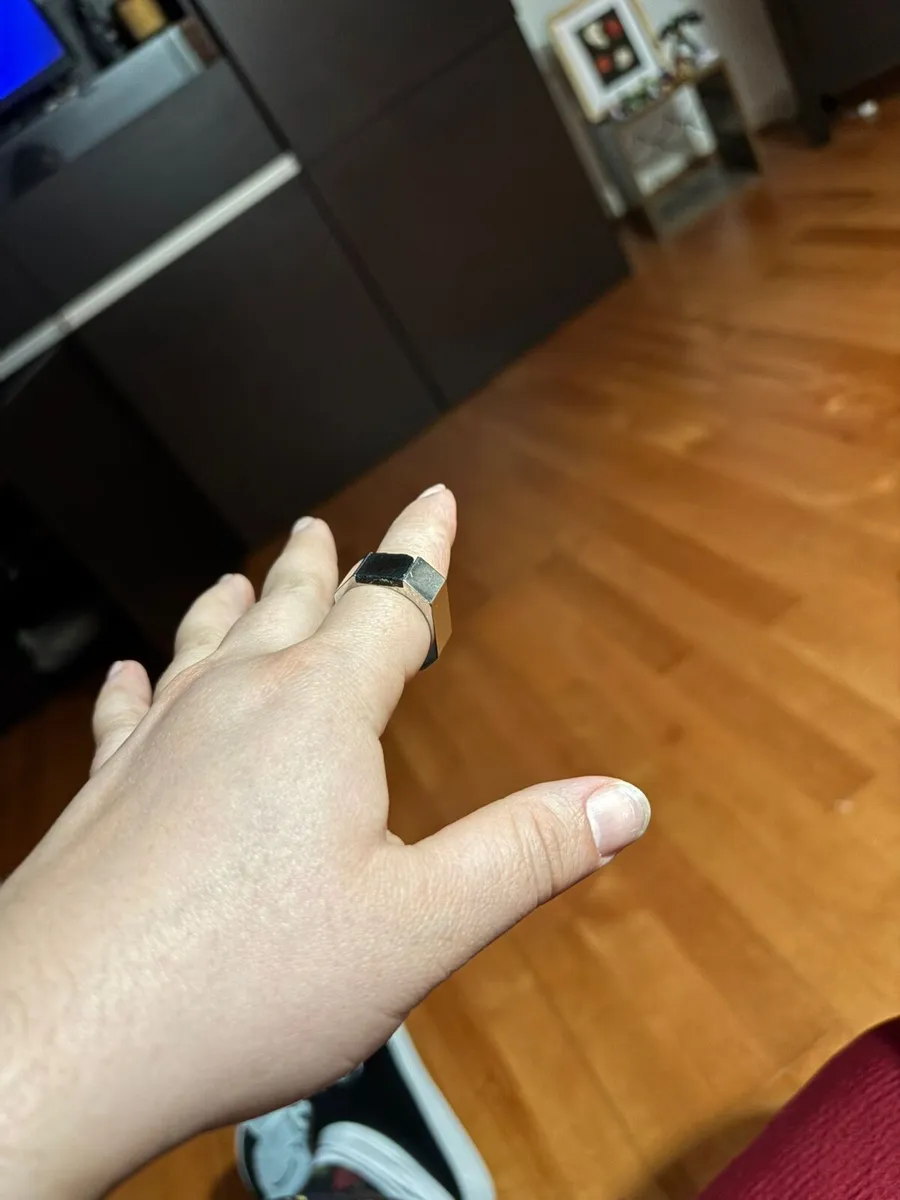 Nomination Ring – Industrial Bolt Design – Steel – - Image 1