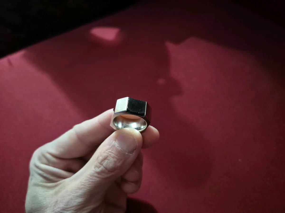 Nomination Ring – Industrial Bolt Design – Steel – - Image 3