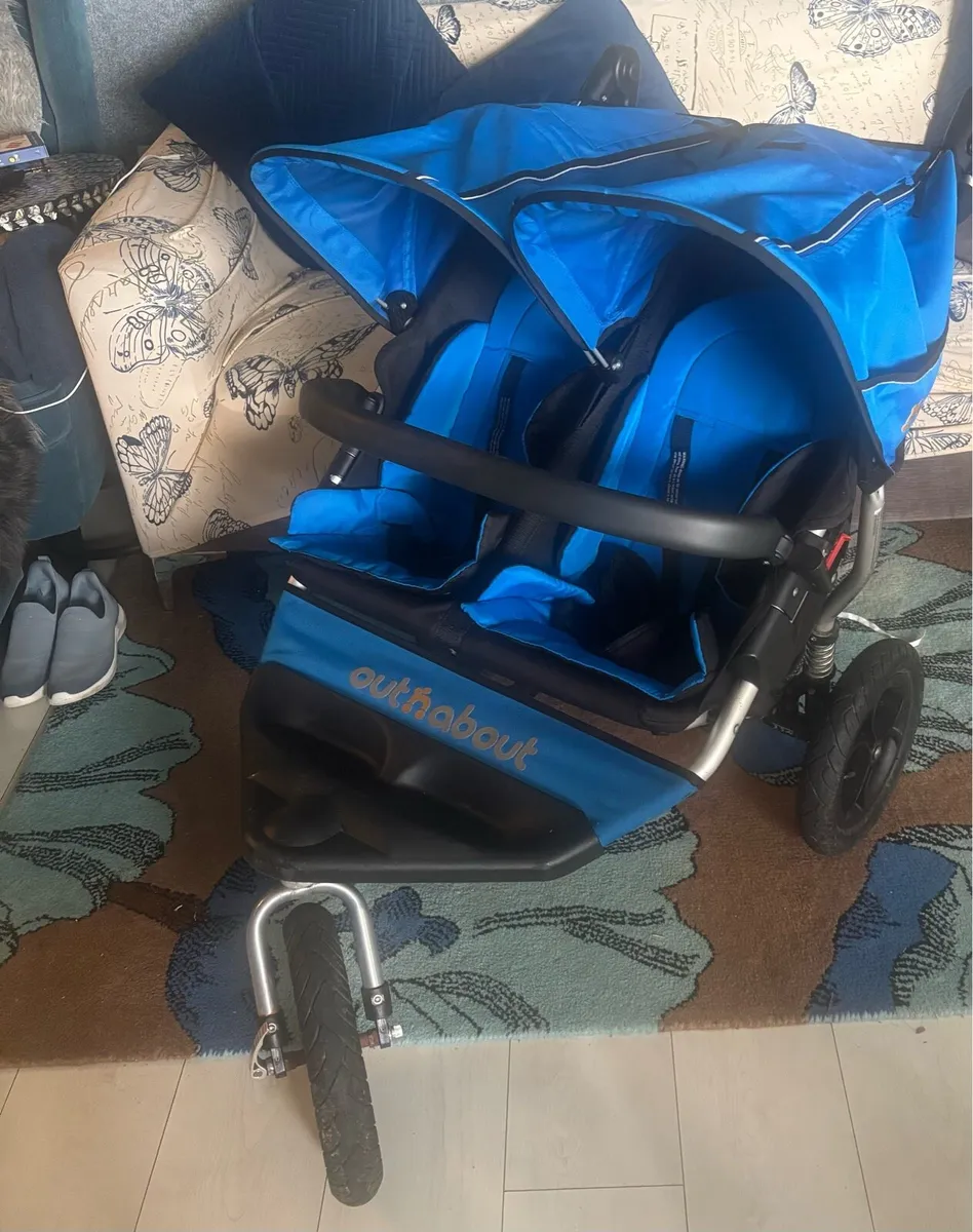 Out and about blue double nipper buggy - Image 2