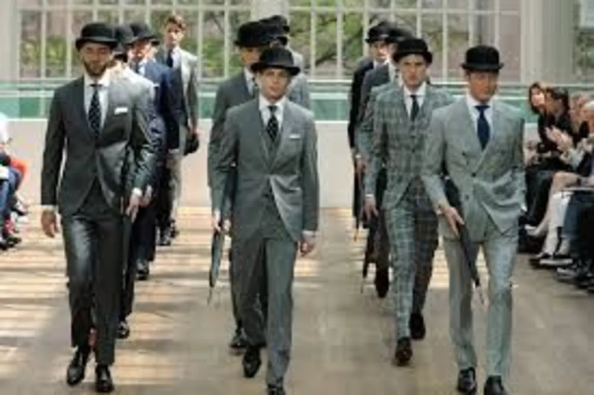 Size 44R Male Men Three (3) Piece Grey Gray Suit - Image 1