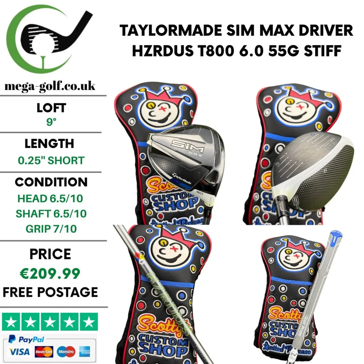 Taylormade Sim Max Driver / 9° / Stiff - Image 1