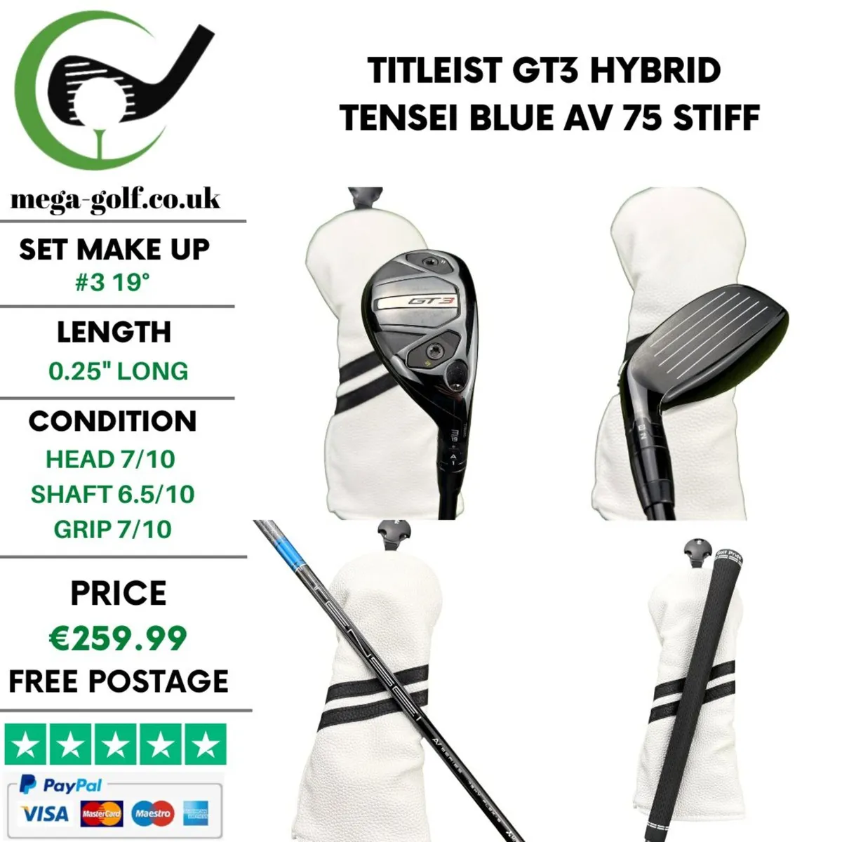 Titleist GT3 Hybrid / #3 19° / Stiff - Image 1