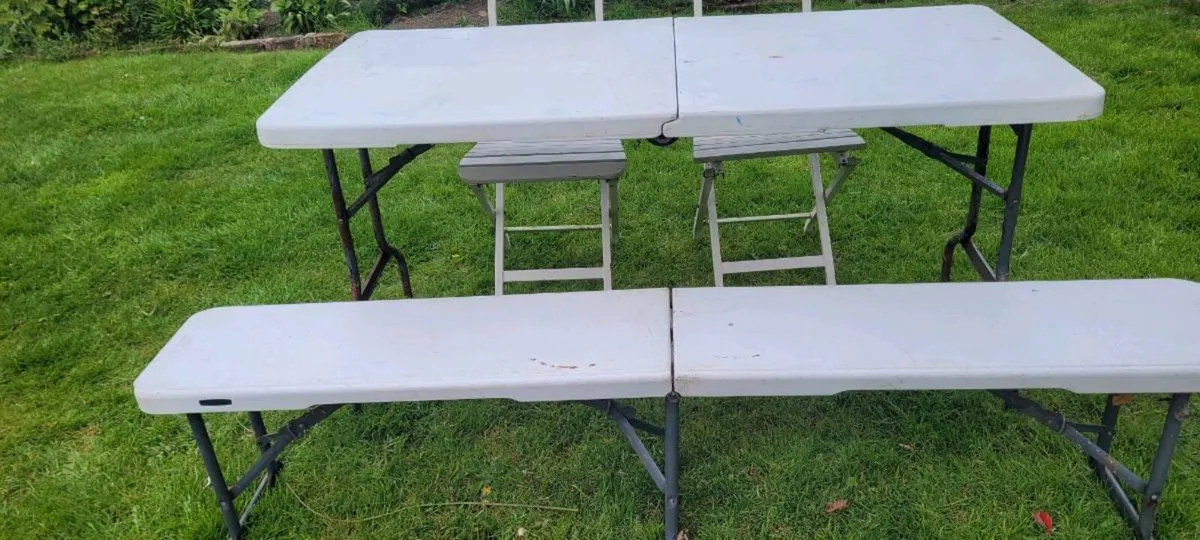 Camping table and chairs bench - Image 3