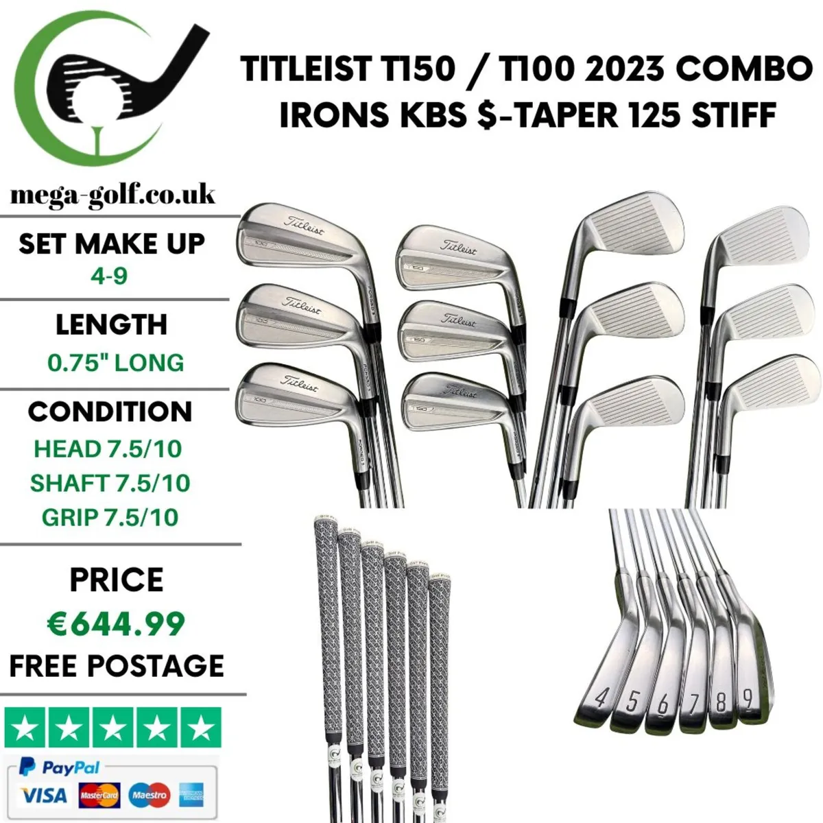 Titleist T150 / T100 2023 Combo Irons / 4-9 - Image 1
