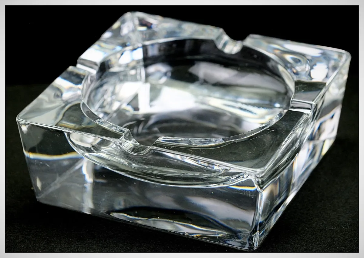 Large Mid Century Modern  French Crystal Ashtray - Image 1