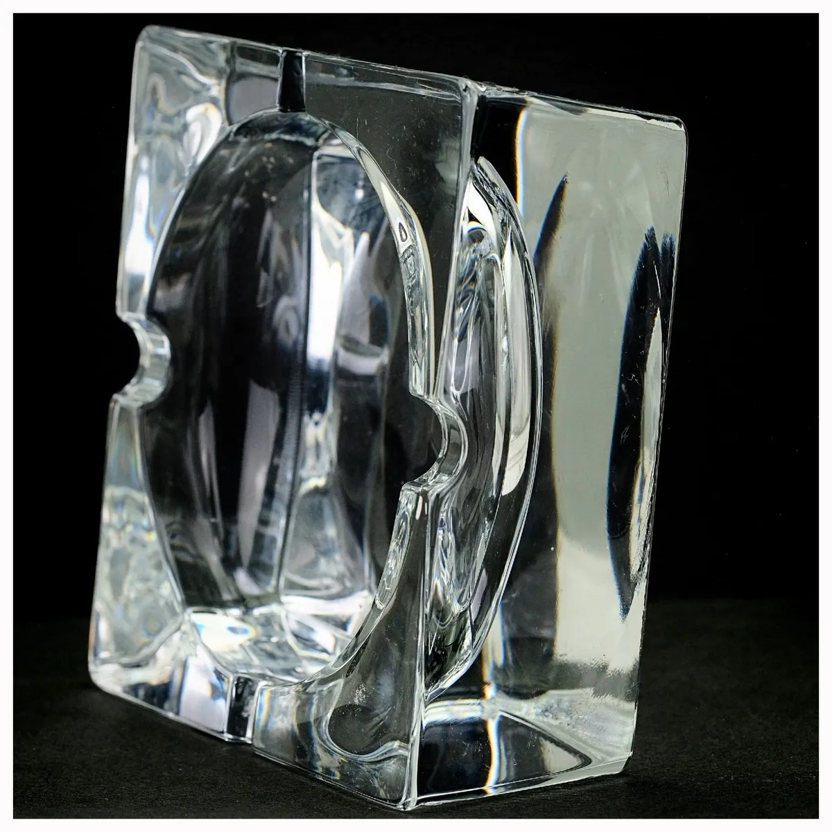 Large Mid Century Modern  French Crystal Ashtray - Image 2