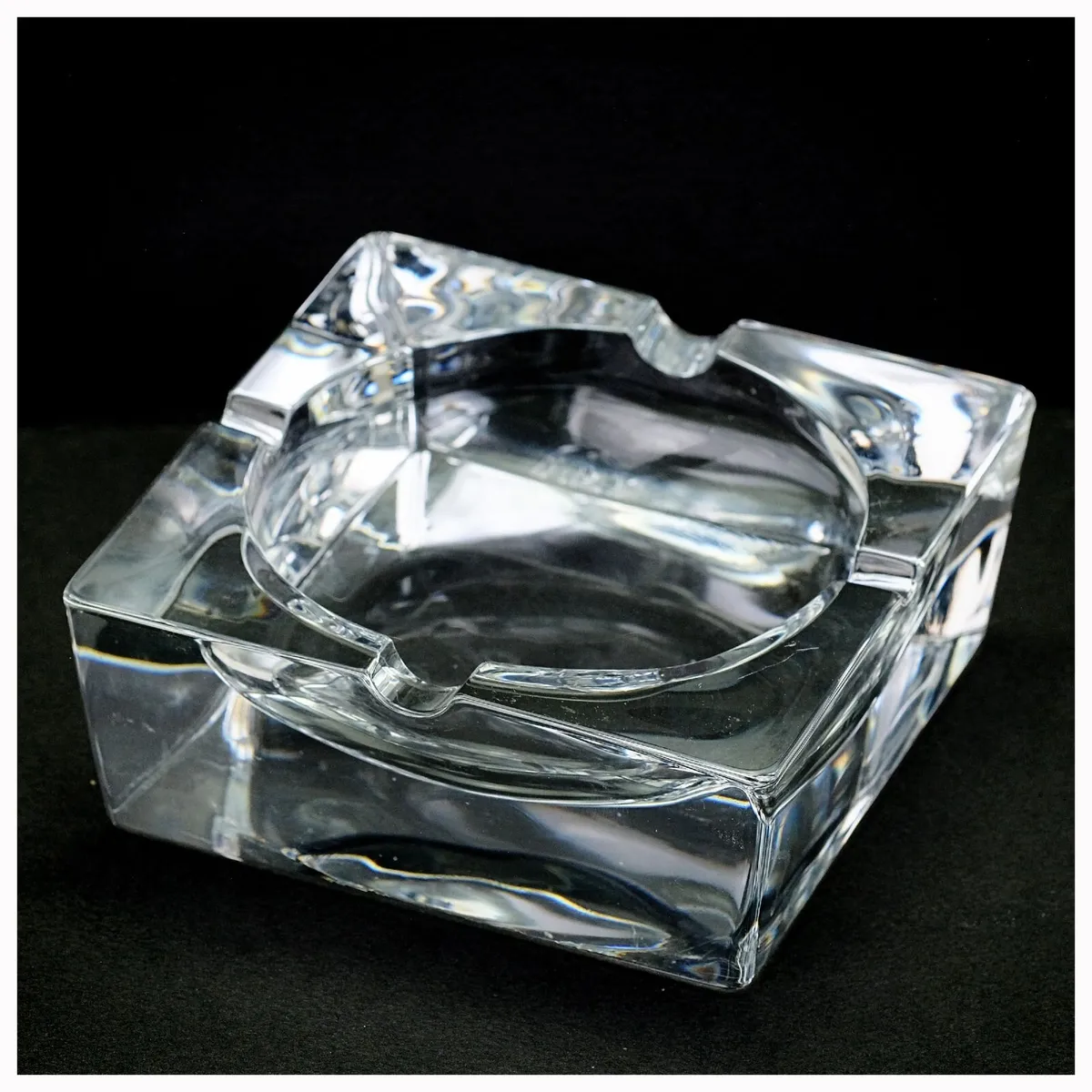 Large Mid Century Modern  French Crystal Ashtray - Image 3