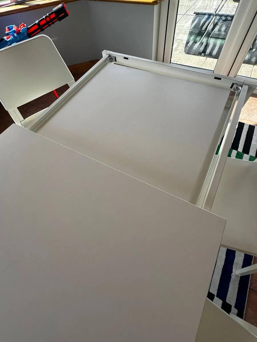 White Extendable Table with Chairs - Image 3