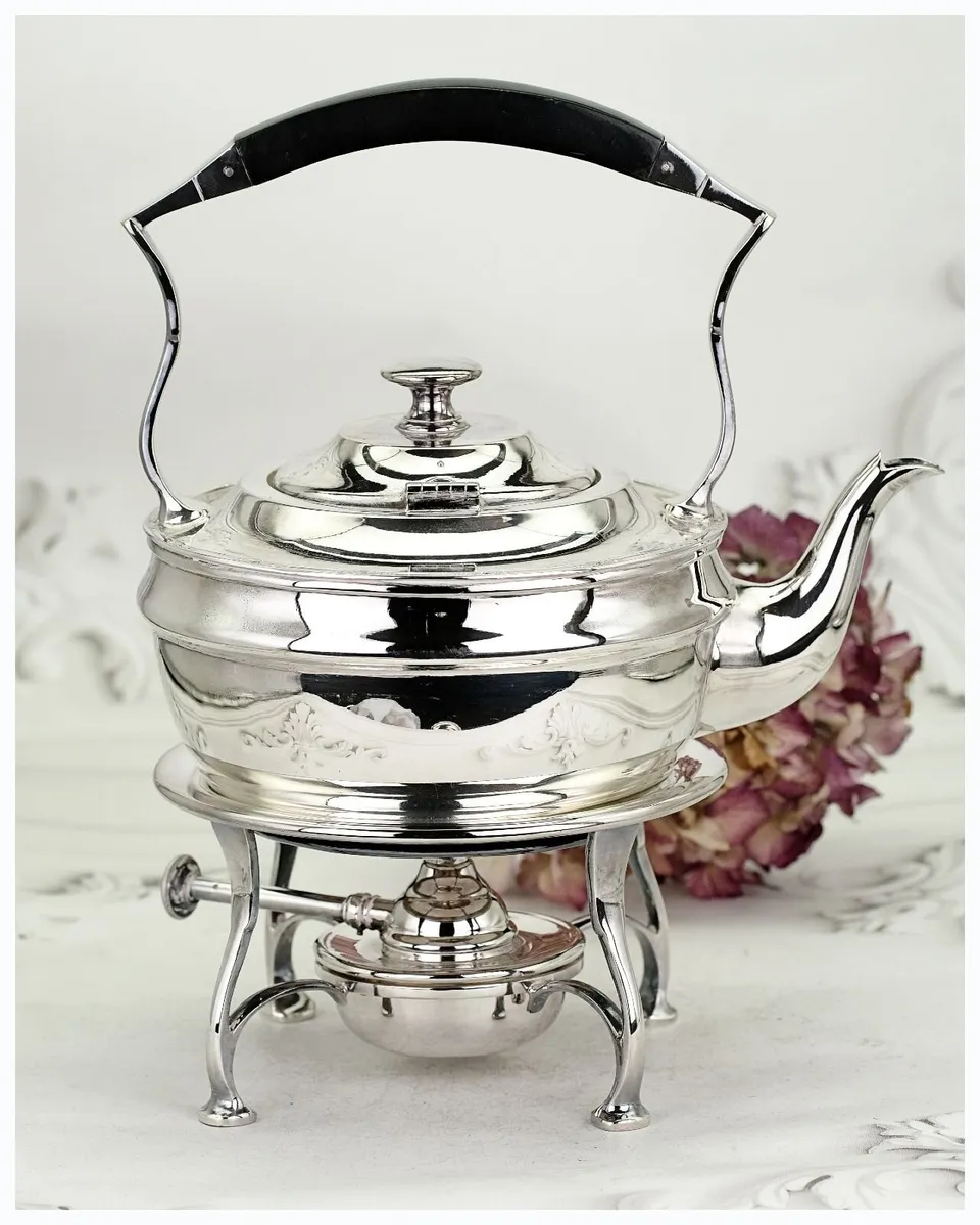 Antique Sheffield Silver Plated Spirit Kettle - Image 3