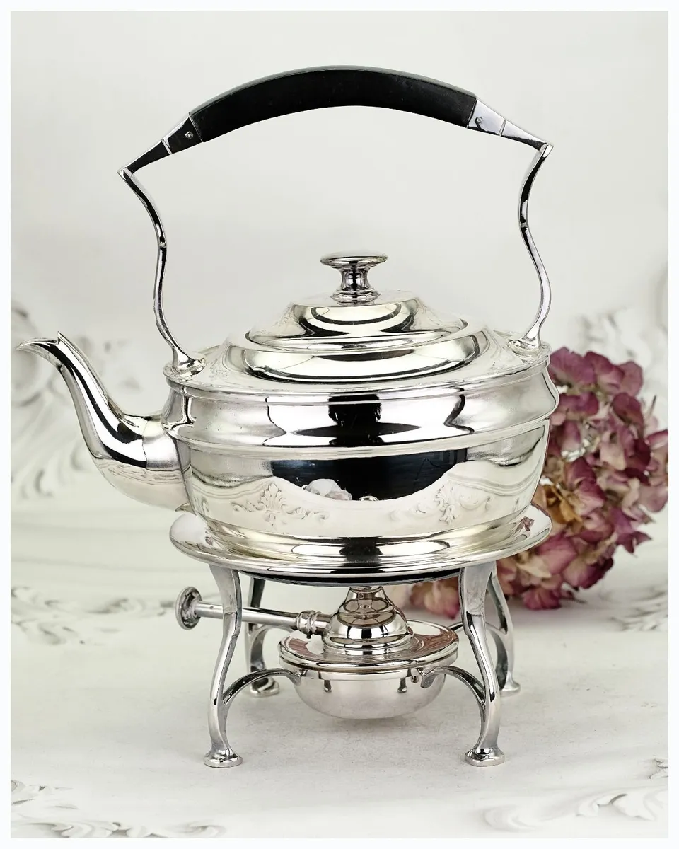 Antique Sheffield Silver Plated Spirit Kettle - Image 1