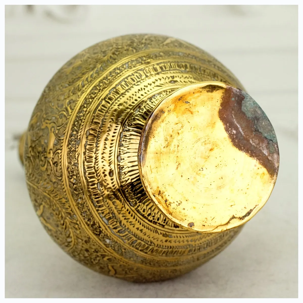 Antique 19th Century Persian Brass Vases Set - Image 3