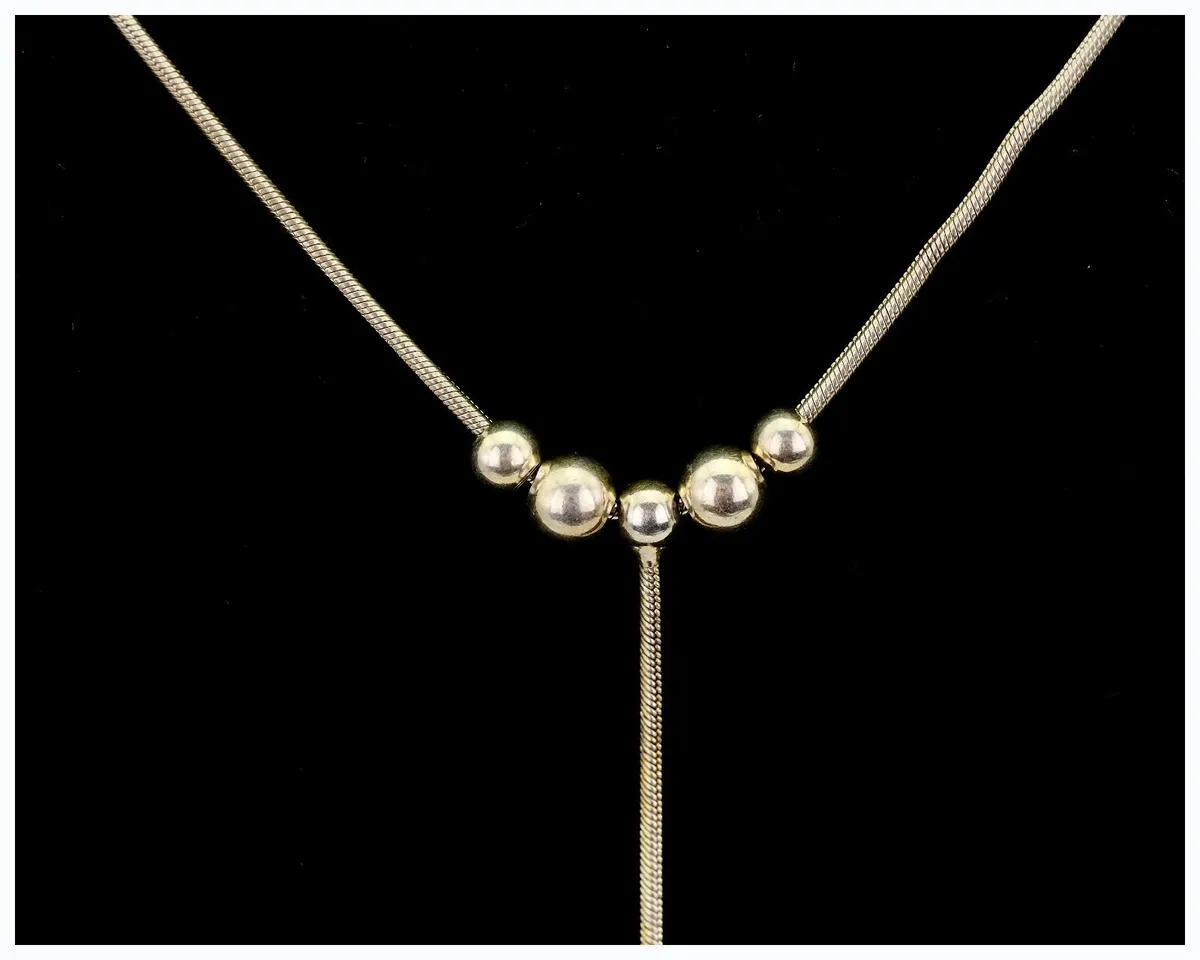 Sterling Silver 925 Lariat Chain Necklace - Image 1