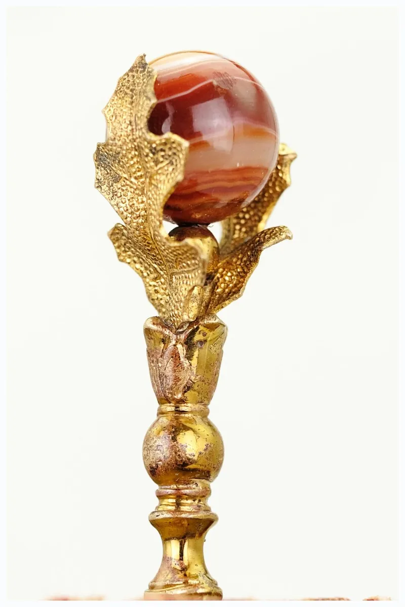 Antique Victorian Brass And Agate Bookmark c1890 - Image 4