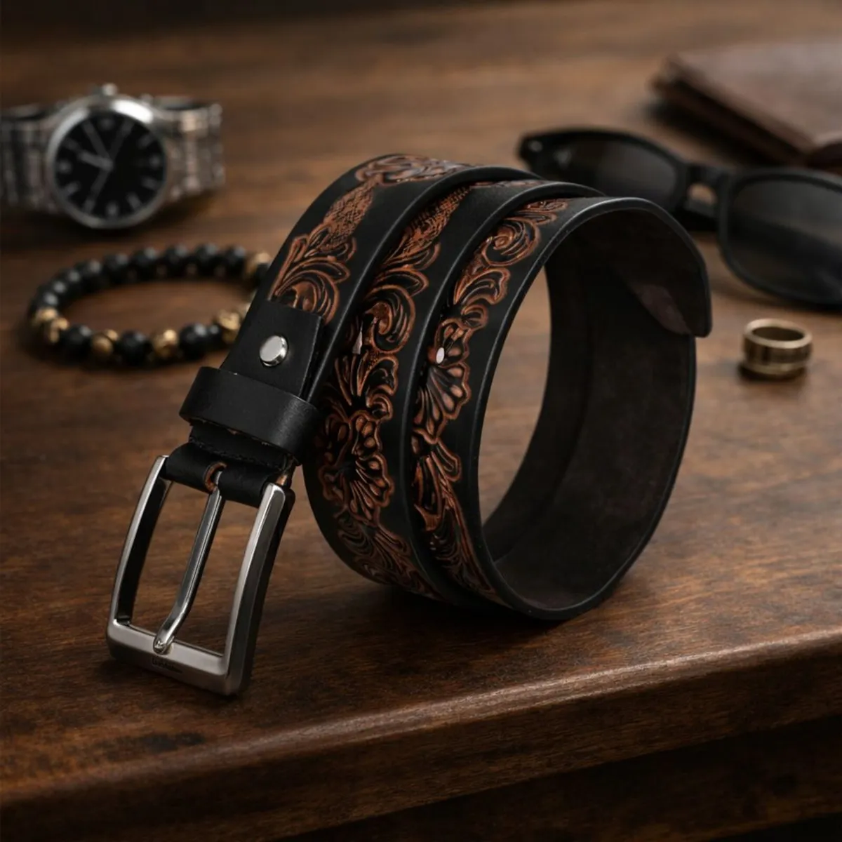 Premium Embossed Genuine Leather Belt - Image 3