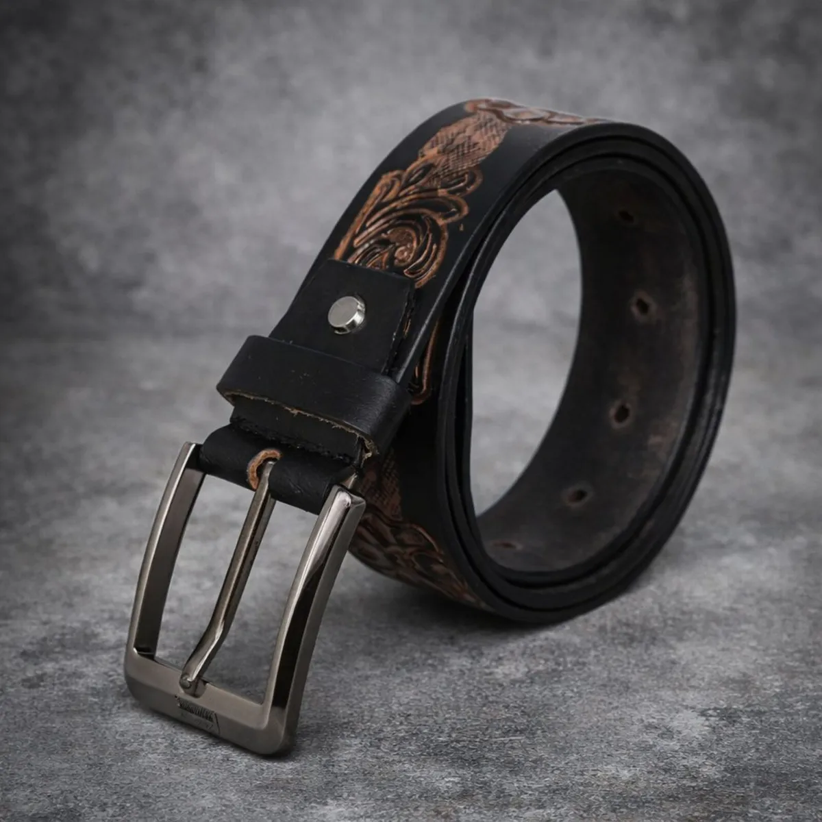 Premium Embossed Genuine Leather Belt - Image 1