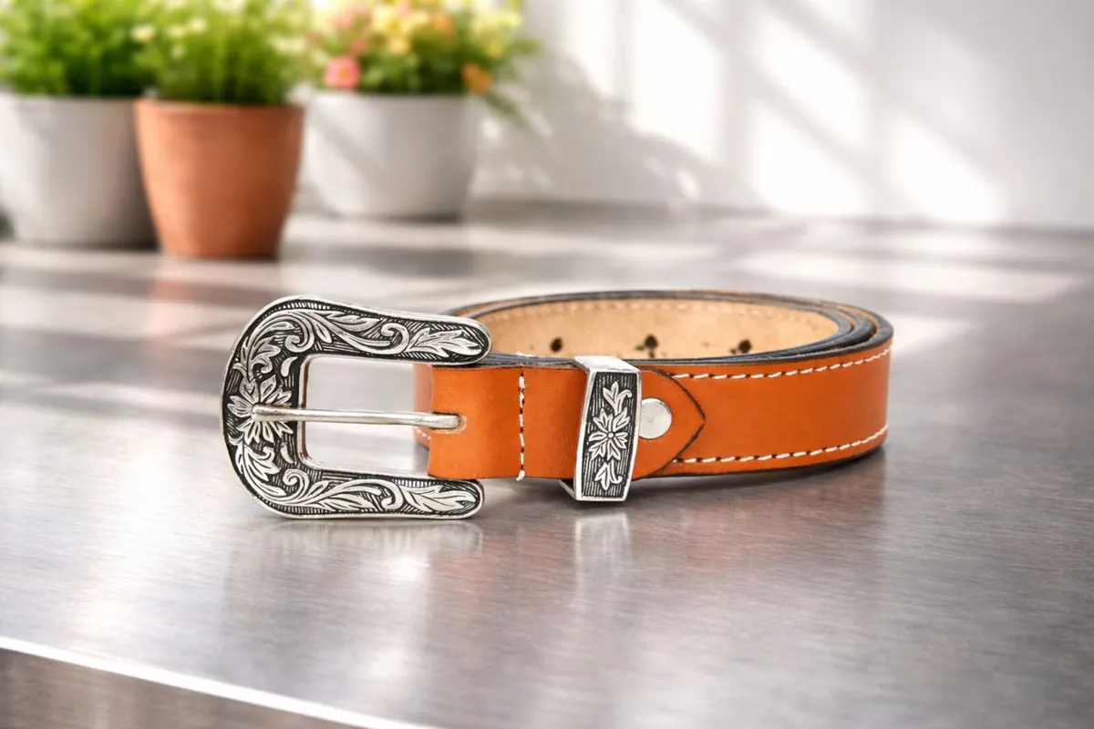 Unisex Genuine Leather Cowboy Cowgirl Belt - Image 3