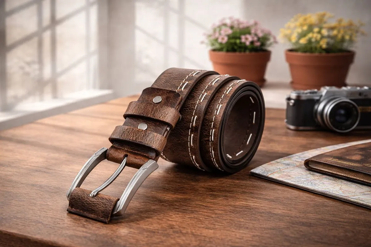 Women’s Brown Leather Belt - Image 3