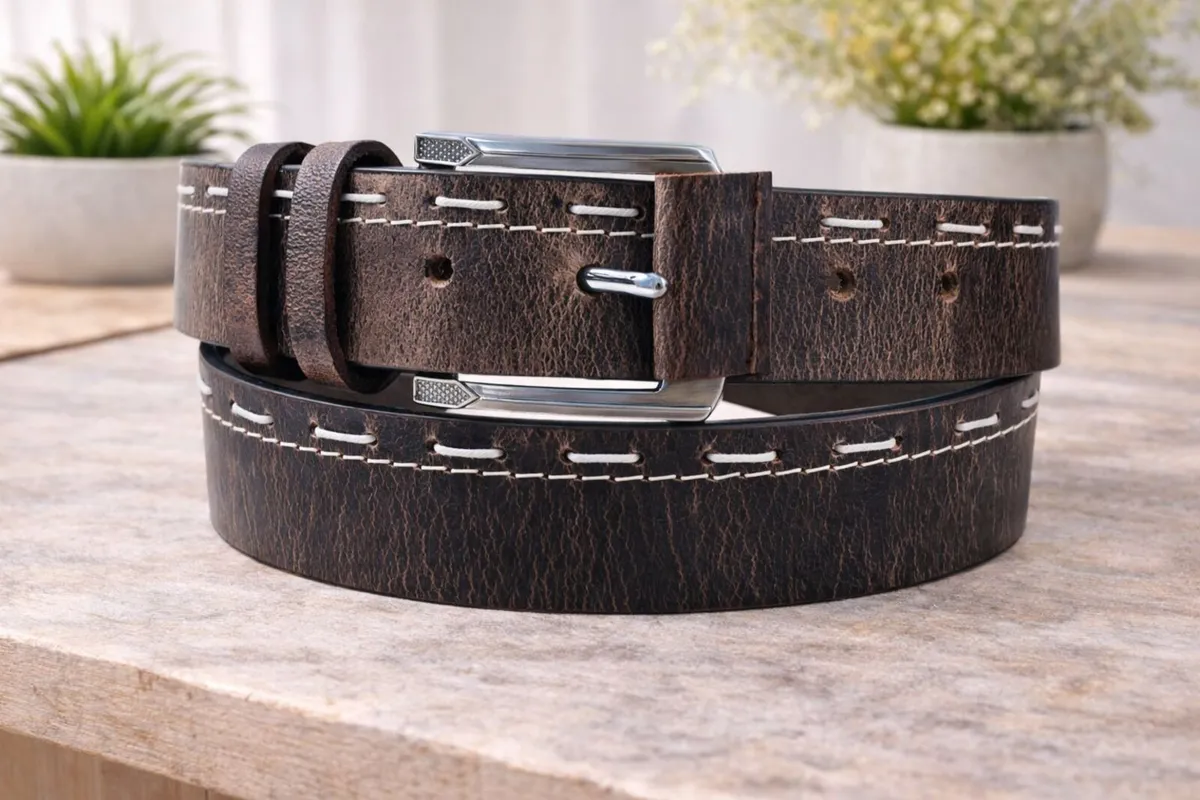 Women’s Brown Leather Belt - Image 2