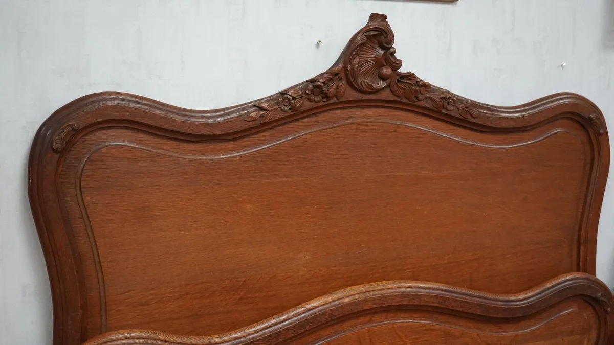 Antique French Oak Double Bed - Image 2