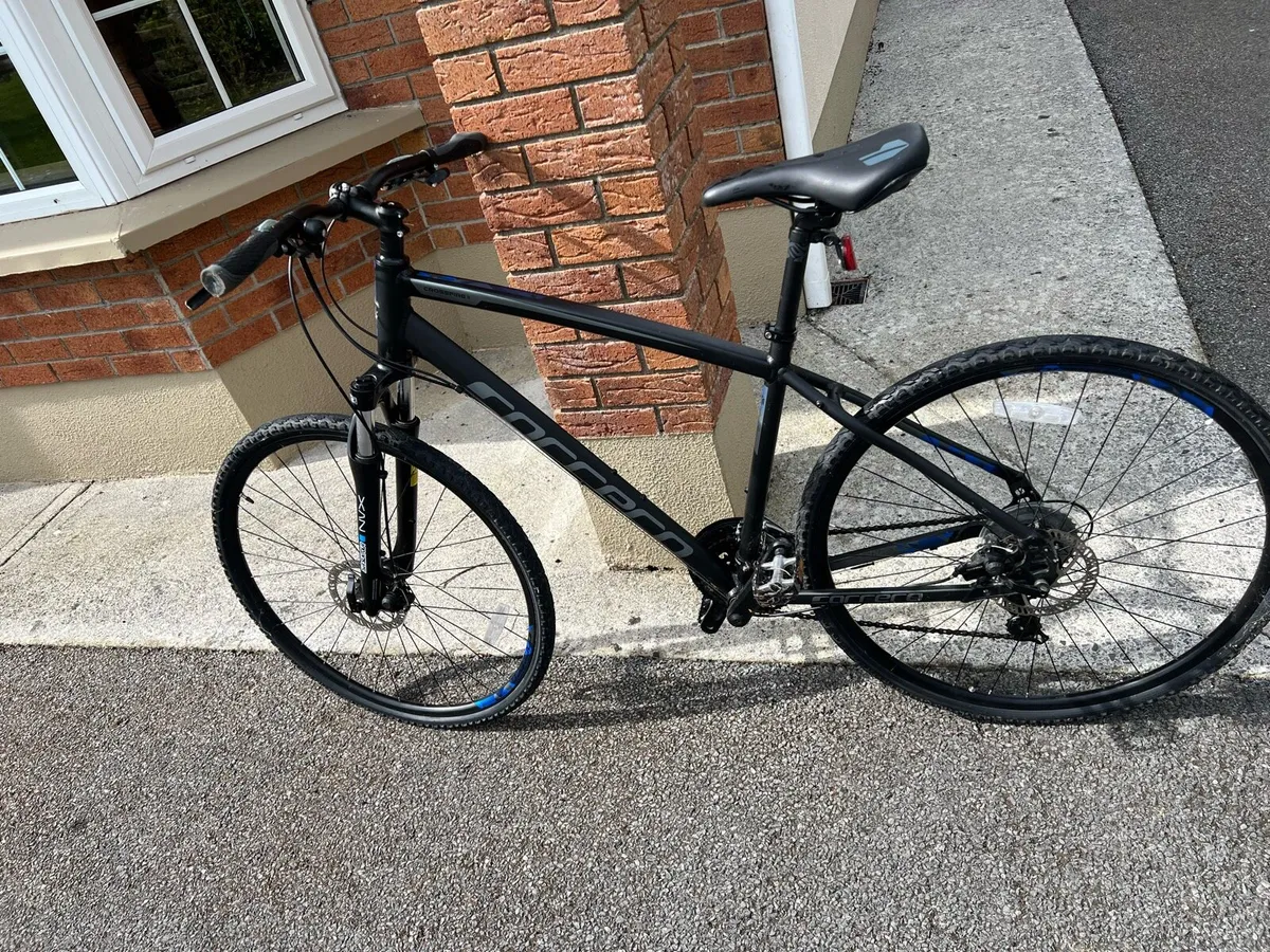 Men’s Carrera hybrid bike black and blue - Image 3