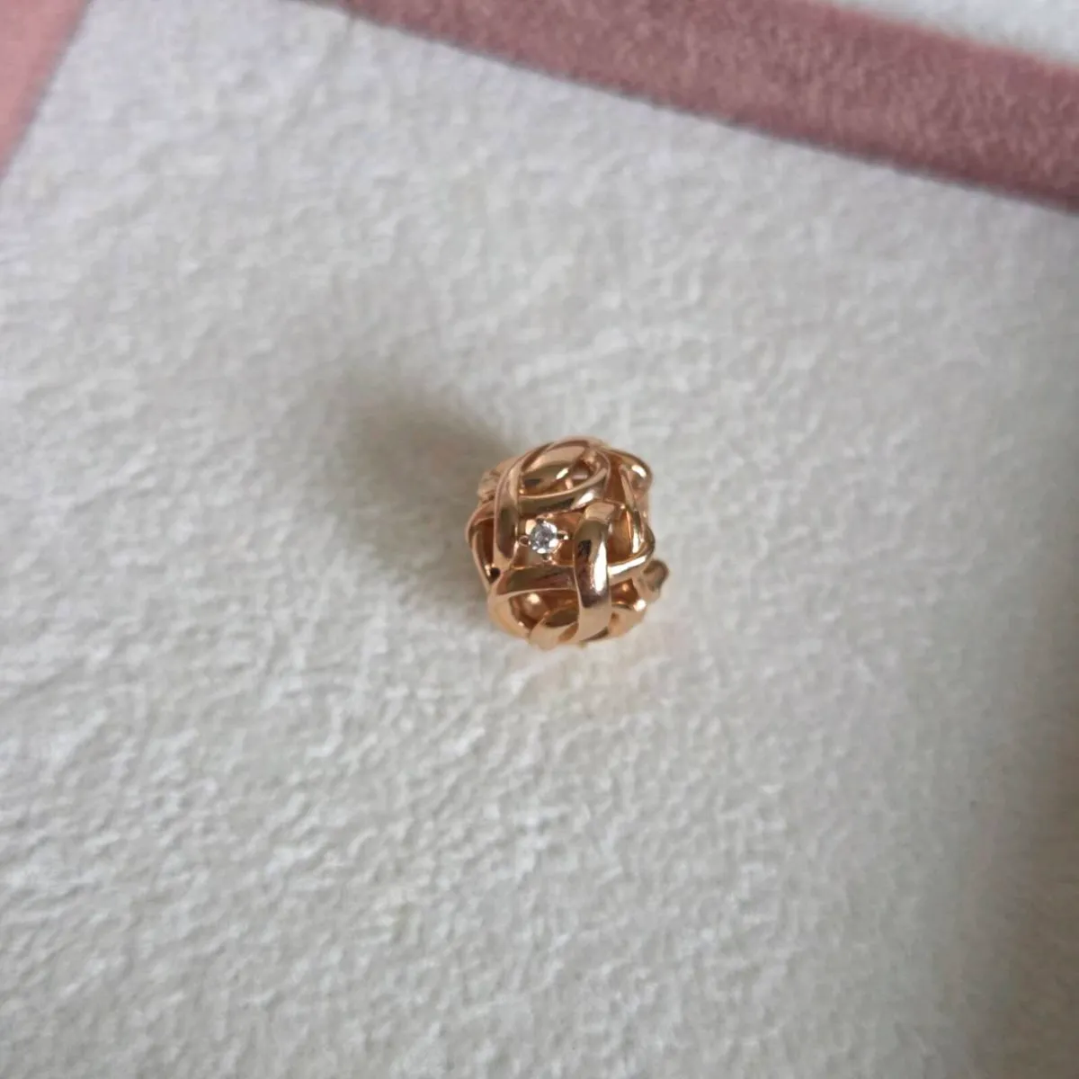 Pandora charm rose gold infinity with CZ Sparkle - Image 1