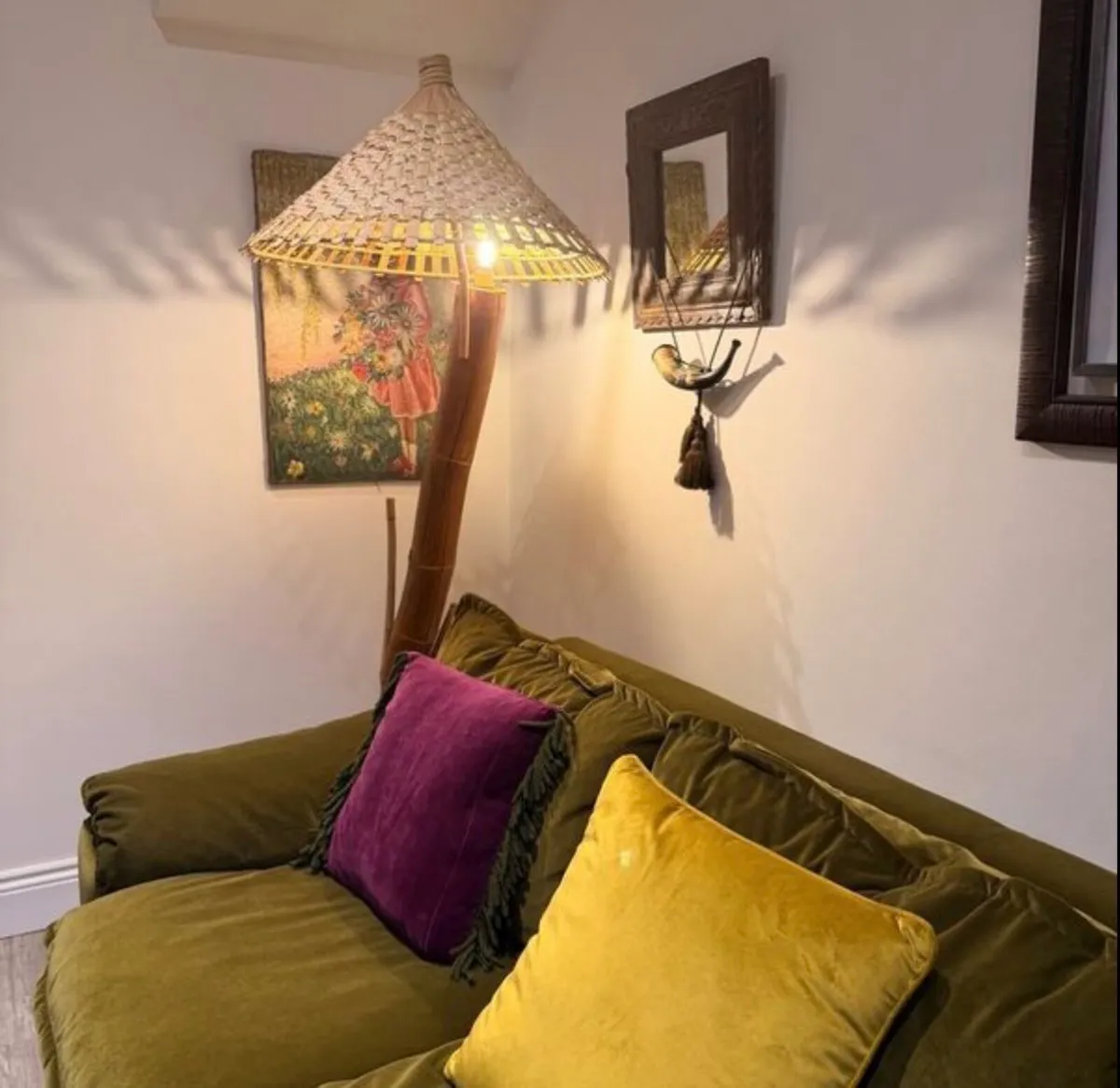 Mid Century Bamboo Floor Lamp H180 - Image 2