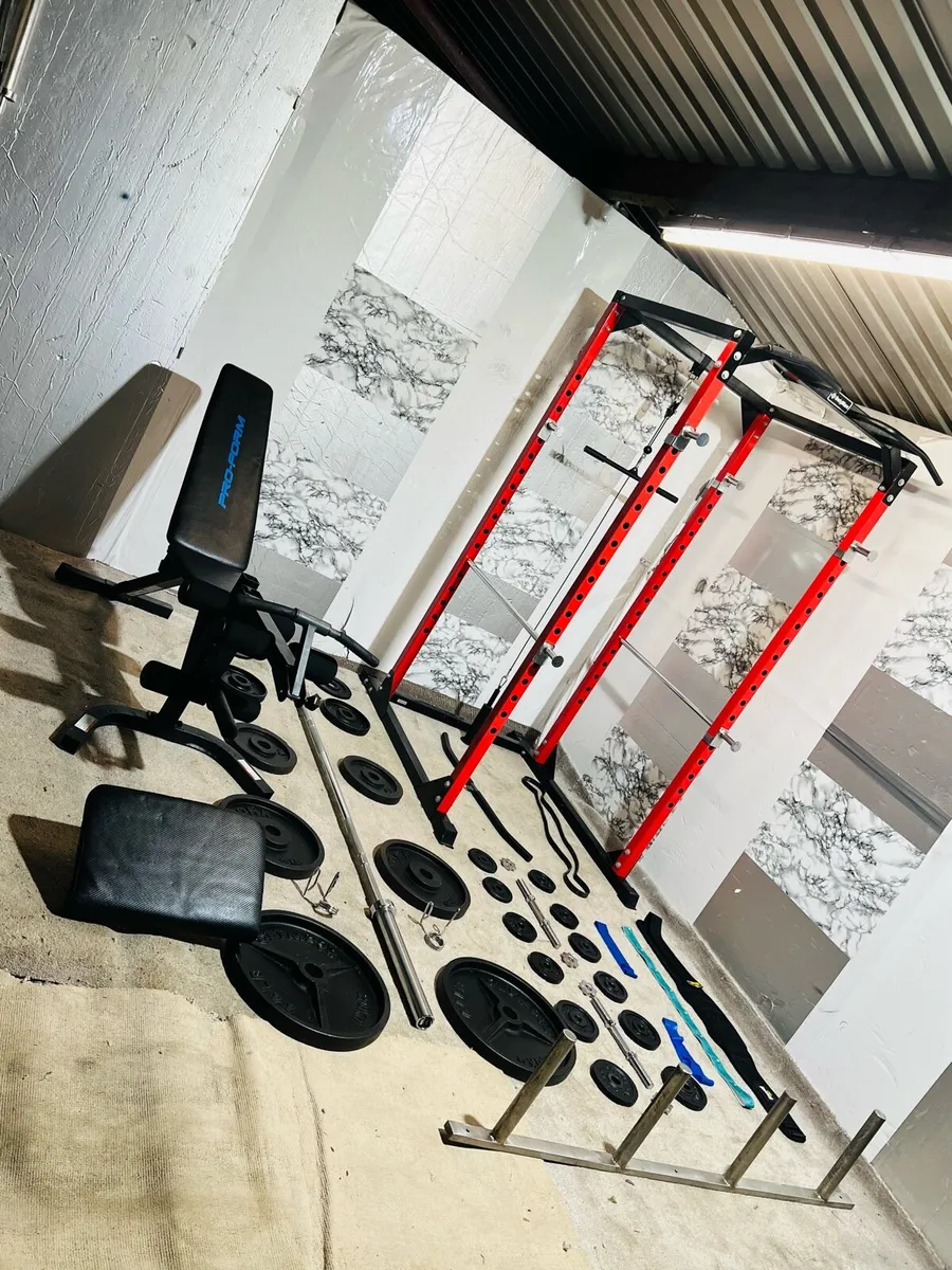 BODYMAX POWER RACK WEIGHTS BARBELL DUMBBELLS+ LOTS - Image 1