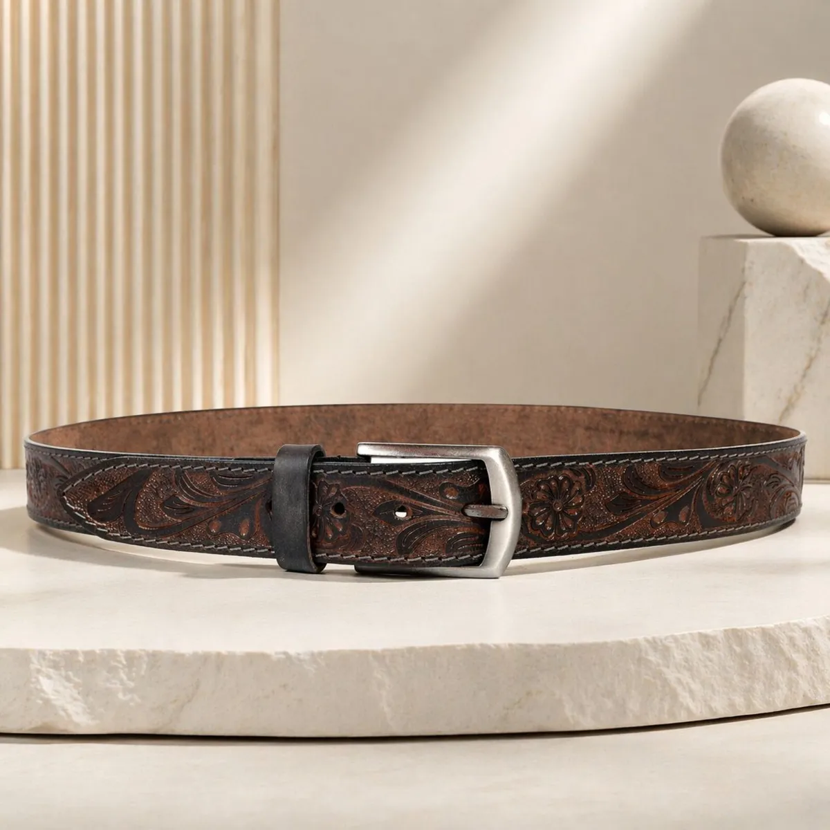 Premium Embossed Genuine Leather Belt - Image 3