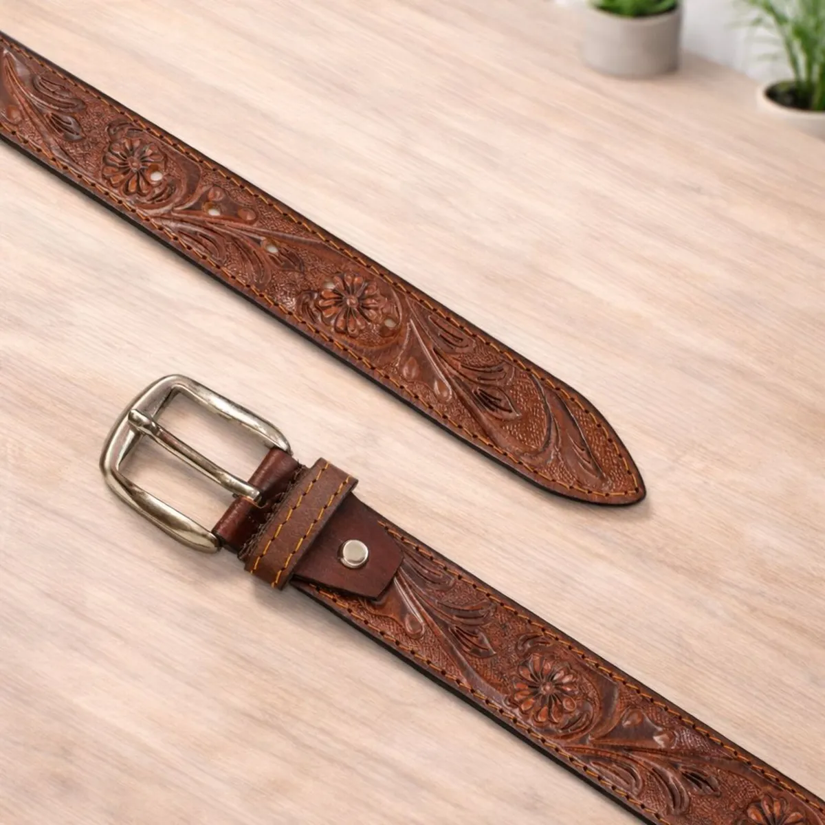 Premium Embossed Genuine Leather Belt - Image 4