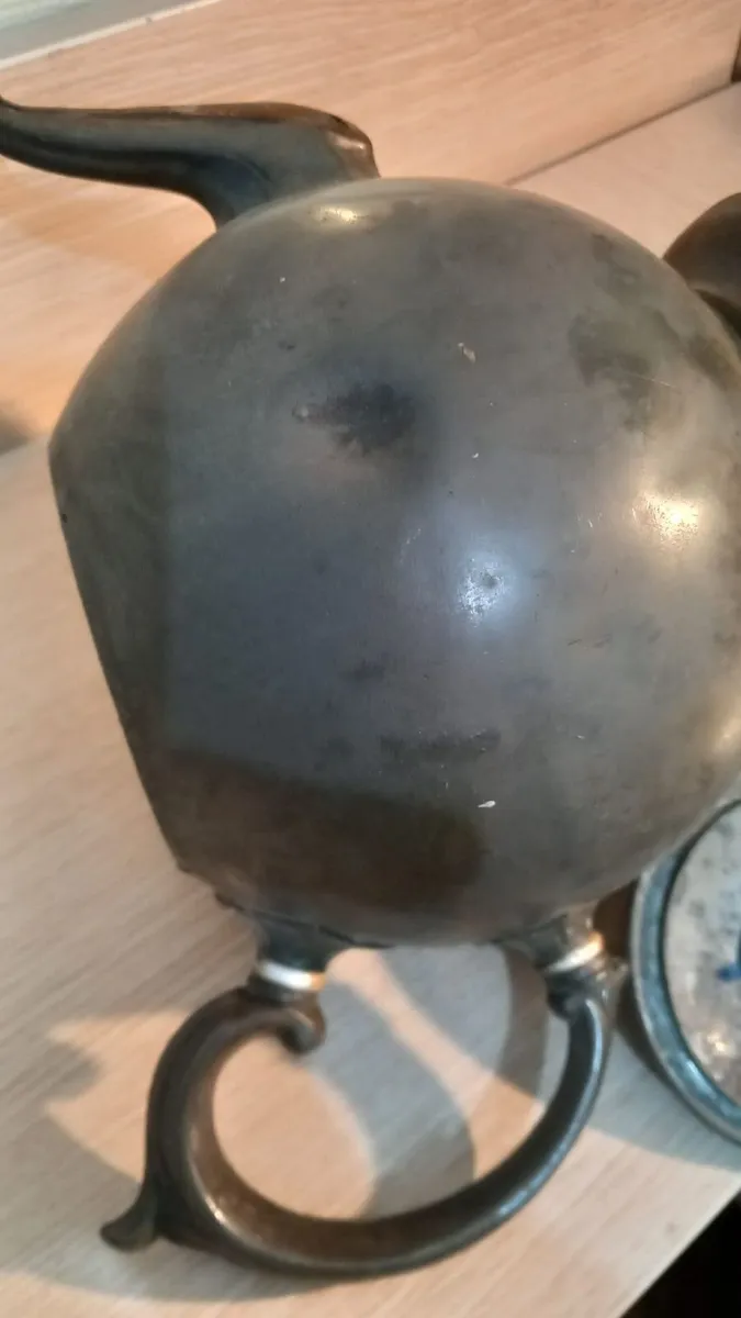 Antique Victorian Pewter Tea Pot, 150+ years old - Image 3