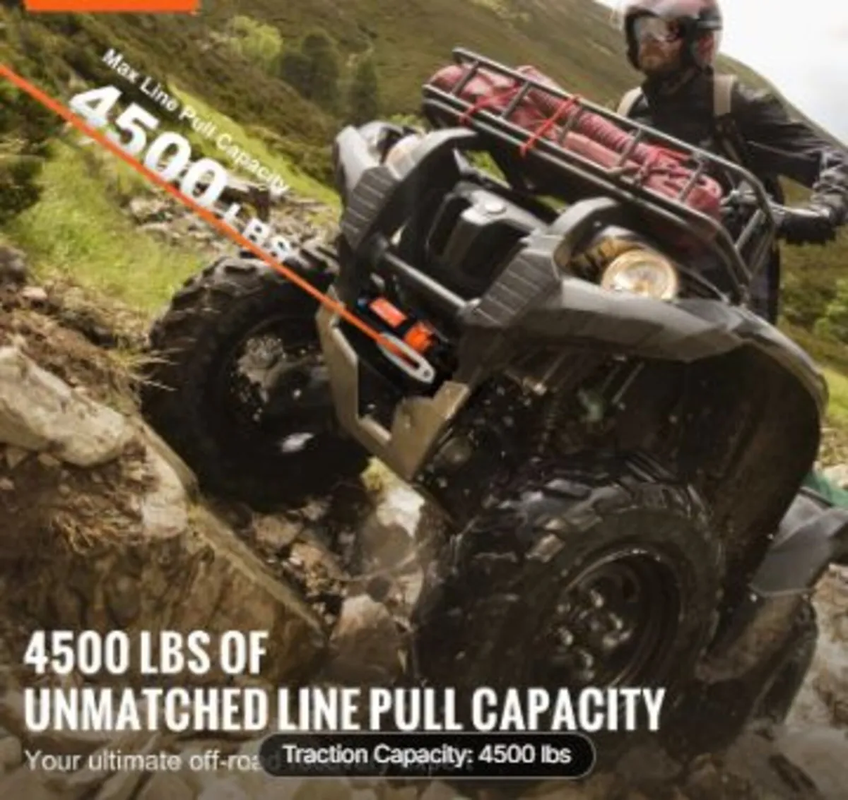 Electric Winch ATV UTV 2041.2 kg - Image 2