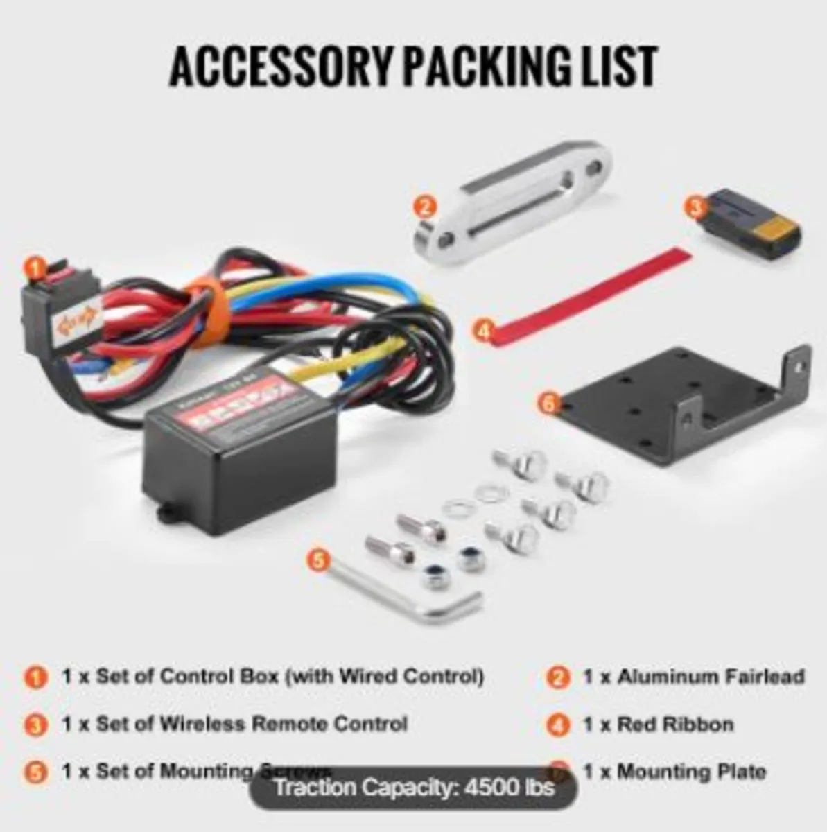 Electric Winch ATV UTV 2041.2 kg - Image 4