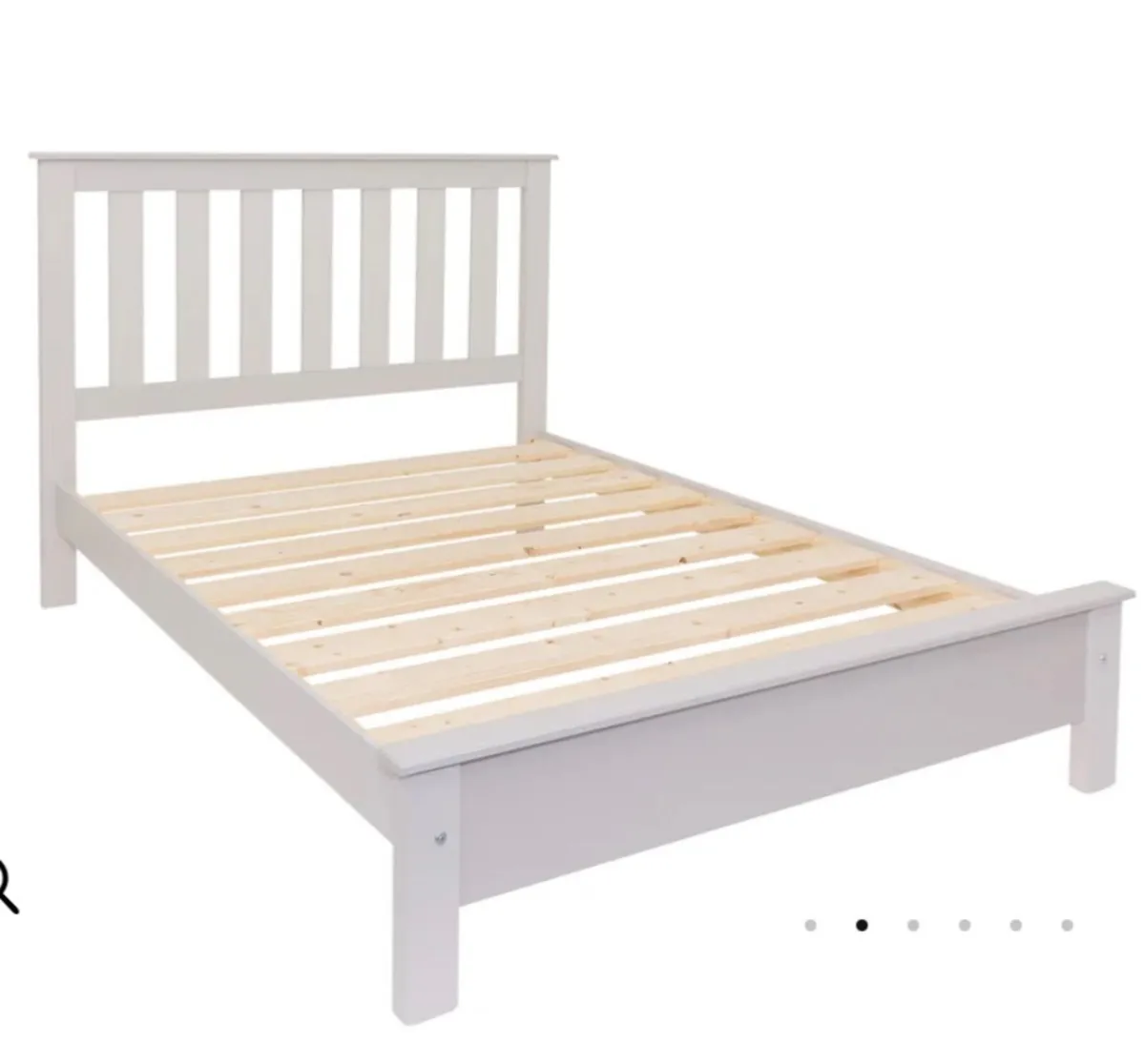 Light grey wooden  single bed & mattress - Image 1
