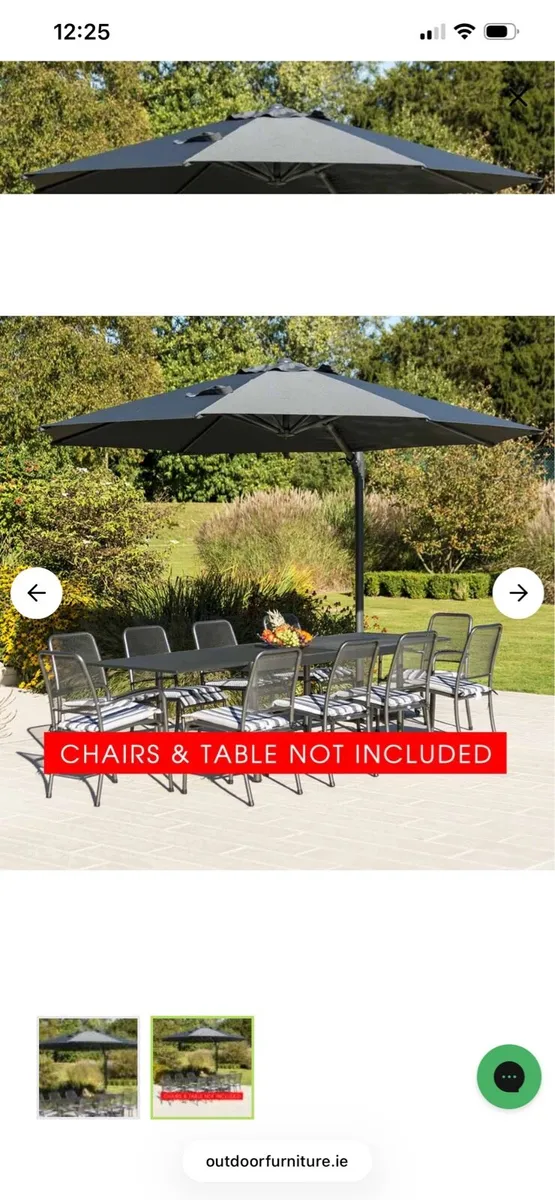 3.5m Cantilever parasol in grey - Image 2