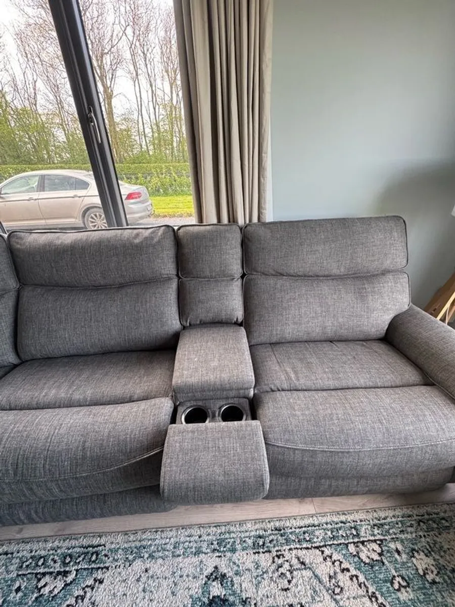 (Open to offers)  Mila Corner Sofa with Console | Power Recliner | Medium | Grey - Image 2