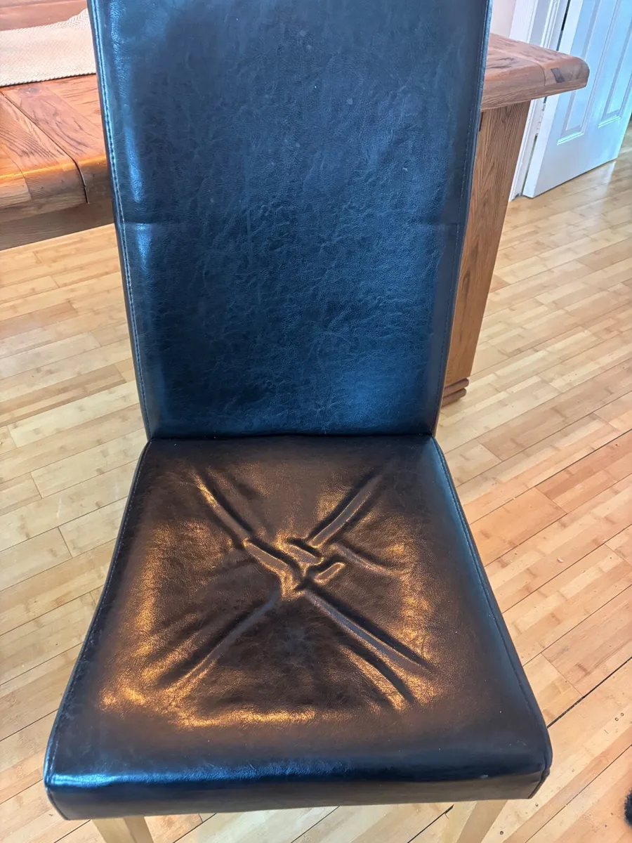 6 leather Dining chairs - Image 3